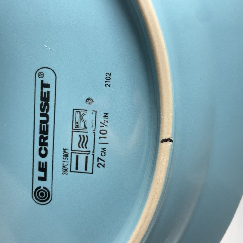 Le Creuset Stoneware Caribbean Blue 10.5 In Dinner Plates Second choix NEW - Picture 3 of 6